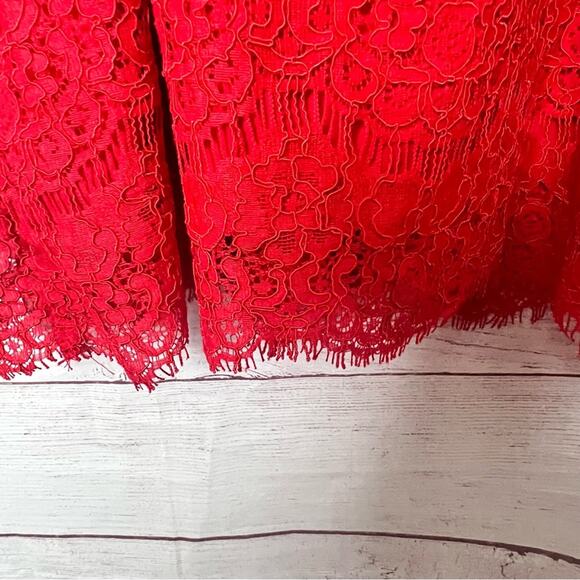 Monteau Los Angeles Red Thin Adjustable Strap Sleeveless V Front Blouse Sz M - Picture 7 of 9